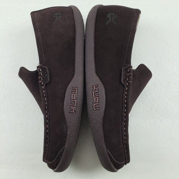 Kuru Loft Suede Moccasin Slipper Mens 12.5 Brown Slip On Rubber Sole House Shoe - Picture 6 of 12